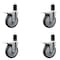 Service Caster 5'' Thermoplastic Rubber Swivel 1-5/8'' Expanding Stem Caster Set Total Lock Brake, 4PK SCC-EXTTL20S514-TPRB-158-4 - alternate 1